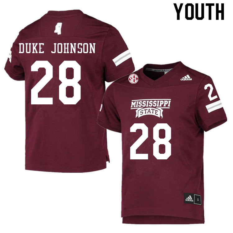 Youth #28 Tanner Duke Johnson Mississippi State Bulldogs College Football Jerseys Sale-Maroon